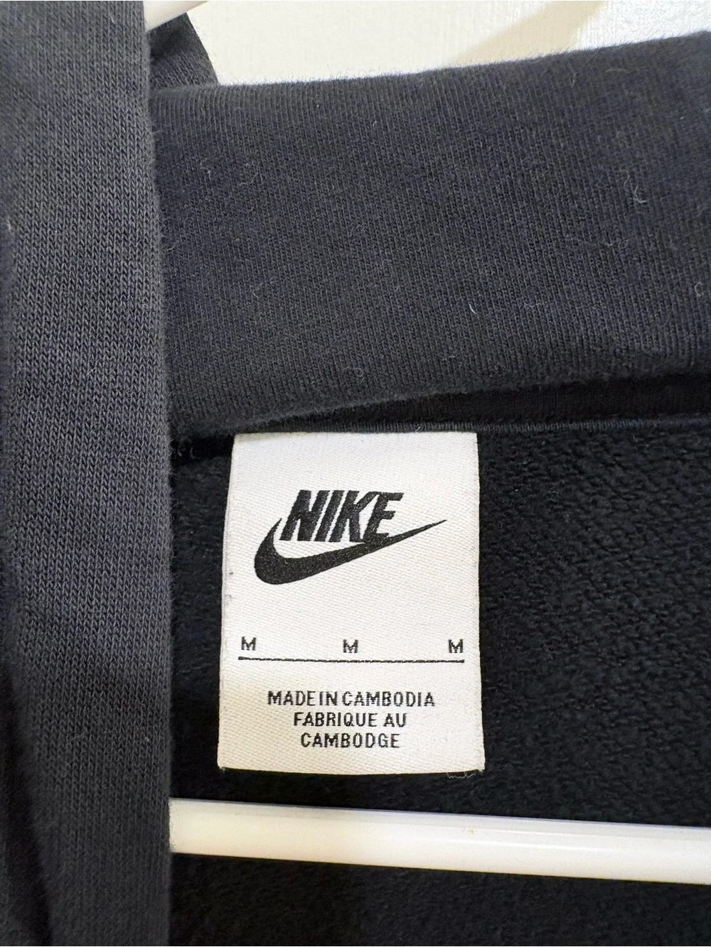 Nike Black Cropped Hoodie with White Swoosh